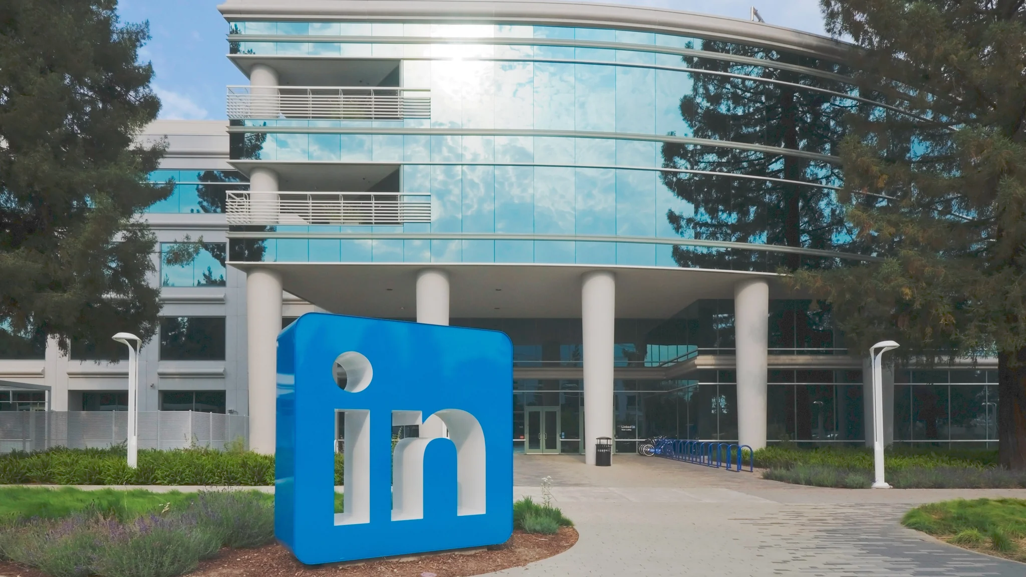 LinkedIn headquarters campus buildings in Sunnyvale, California.